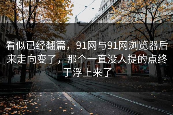 看似已经翻篇，91网与91网浏览器后来走向变了，那个一直没人提的点终于浮上来了