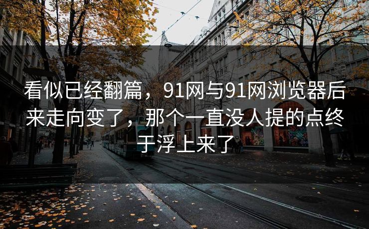 看似已经翻篇，91网与91网浏览器后来走向变了，那个一直没人提的点终于浮上来了