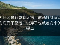 为什么最近总有人搜，蘑菇视频官网到底靠不靠谱，说穿了也就这几个关键点