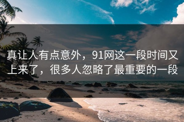 真让人有点意外，91网这一段时间又上来了，很多人忽略了最重要的一段