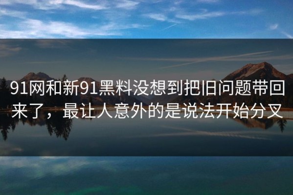 91网和新91黑料没想到把旧问题带回来了，最让人意外的是说法开始分叉