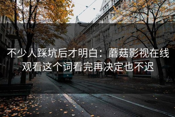 不少人踩坑后才明白：蘑菇影视在线观看这个词看完再决定也不迟