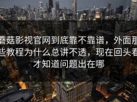 蘑菇影视官网到底靠不靠谱，外面那些教程为什么总讲不透，现在回头看才知道问题出在哪