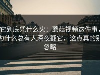 它到底凭什么火：蘑菇视频这件事，为什么总有人深夜翻它，这点真的别忽略