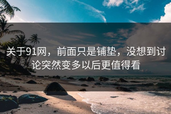 关于91网，前面只是铺垫，没想到讨论突然变多以后更值得看
