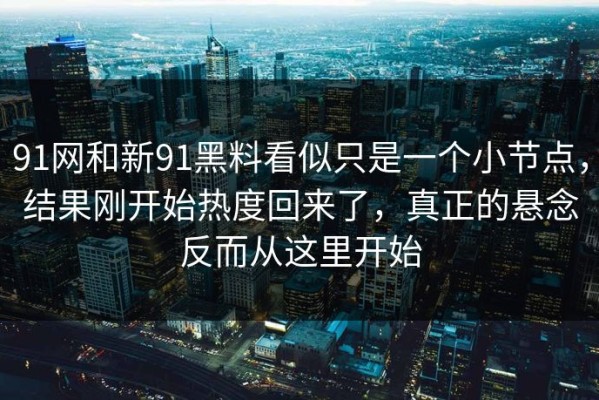 91网和新91黑料看似只是一个小节点，结果刚开始热度回来了，真正的悬念反而从这里开始