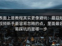 表面上是教程其实更像避坑：蘑菇短视频新手最容易忽略的点，里面最容易踩坑的是哪一步