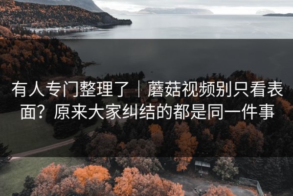 有人专门整理了｜蘑菇视频别只看表面？原来大家纠结的都是同一件事