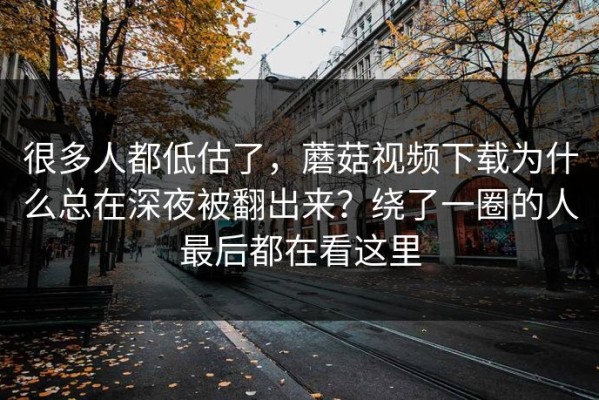 很多人都低估了，蘑菇视频下载为什么总在深夜被翻出来？绕了一圈的人最后都在看这里