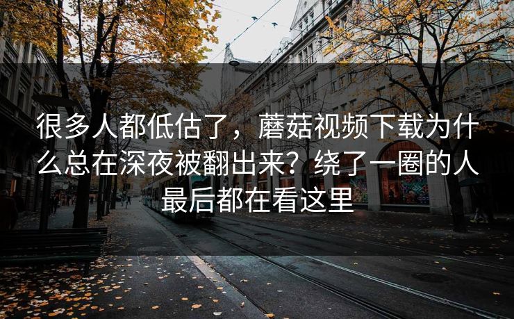 很多人都低估了，蘑菇视频下载为什么总在深夜被翻出来？绕了一圈的人最后都在看这里