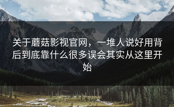 关于蘑菇影视官网，一堆人说好用背后到底靠什么很多误会其实从这里开始